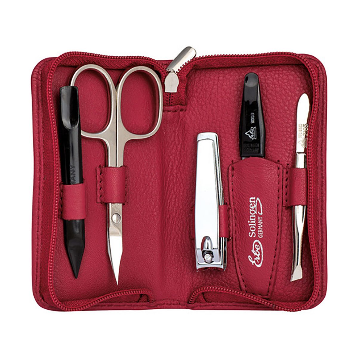 Erbe solingen mallette de manucure 5 pièces rouge (erbe9016)