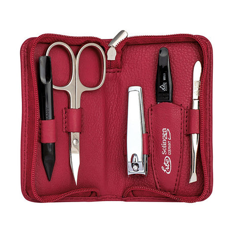 Erbe solingen mallette de manucure 5 pièces rouge (erbe9016)