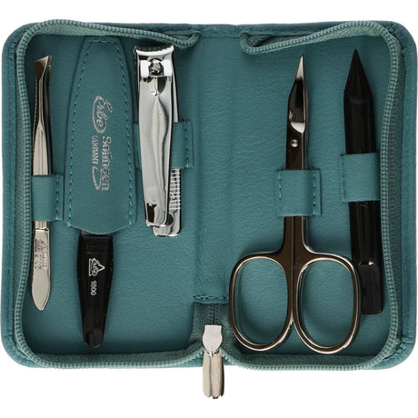 Erbe solingen trousse à manucure 5 pièces avec fermeture éclair turquoise (erbe9204)