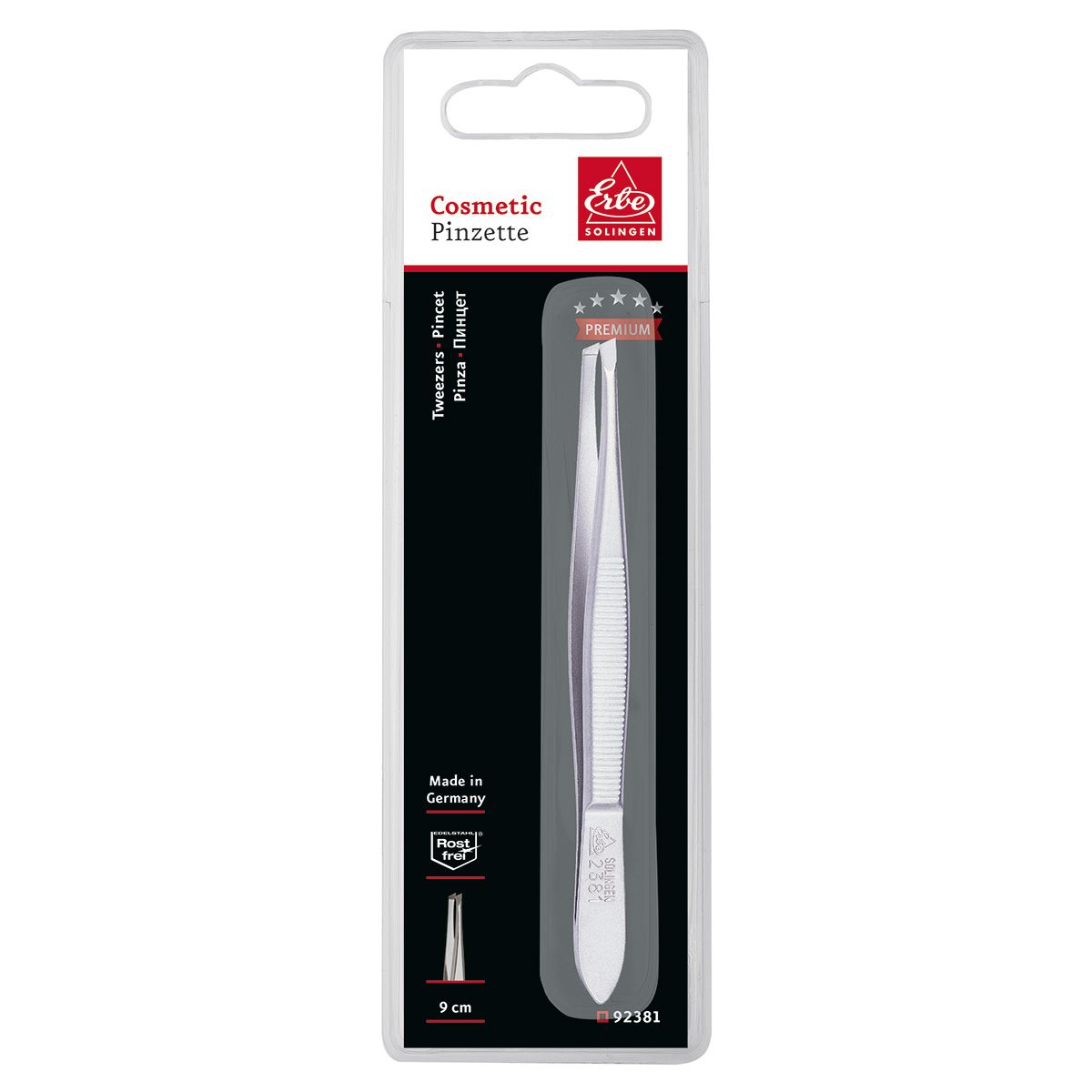 Erbe solingen pince à épiler diagonale 9 cm (erbe92381)