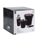 Ty excellent set de bar d'articles ménagers en acier inoxydable noir 4 pièces