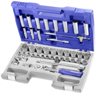 Expert by facom douilles et raccords 1 2 | tailles métriques | 42 pièces | e032908 - e032908