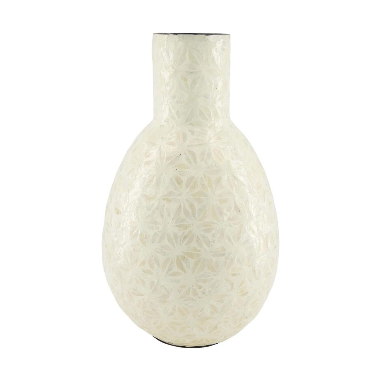 Dijk natural collections vase capiz bambou blanc ø22xh37cm