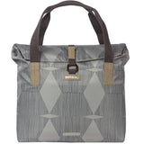 Basil Elegance Fietshopper, animal vert, repliement de retenue à l'eau, sangle à main en polaire, 20-26L, taupe