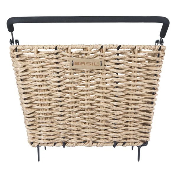 Panier à vélo Basil cento aspect rotin multi système 40 x 25 x 12 cm - jonc de mer