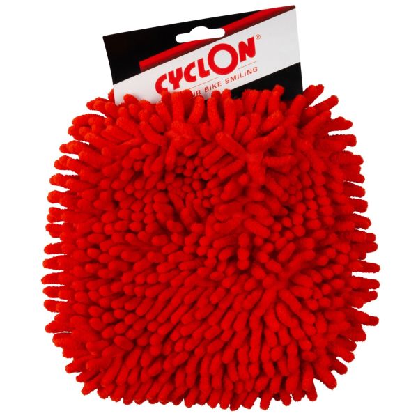 Laver le gant microfibre rouge