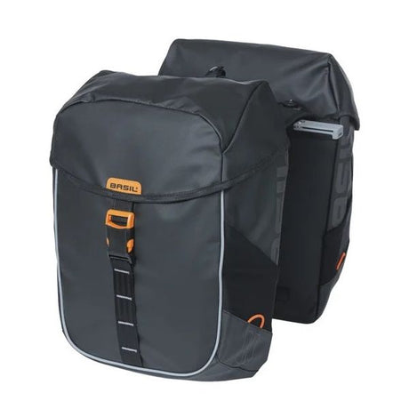 Basil sac de vélo double miles bâche mik 34 litres 13 x 25 x 37 cm - noir orange