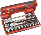 Facom coffret compact 1 2''6 faces à cliquet avec tête anti-poussière - sl.dbox1pb