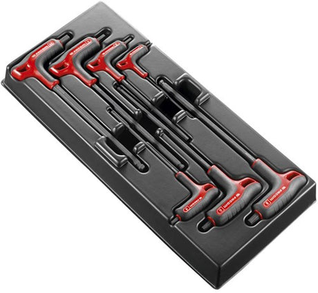 Facom module de 7 clés hexagonales 6 pans avec poignée en T - tête bouton - mod.84tzsa