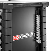 Jeu de douilles Facom ogv® | 1 2" 6 côtés | 12 pièces sur rail - s.40egrppb