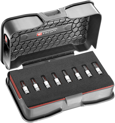 Jeu d'embouts Facom - 6 pans OGV-grip acier trempé noir