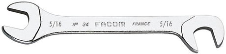 Clé à fourche micromécanique Facom, mors coudés 15° et 75° 13 32' - 34.13 32