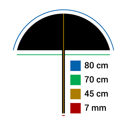 Falcon Eyes Flitsparaplu UR-32SB1 Srebrny czarny 80 cm