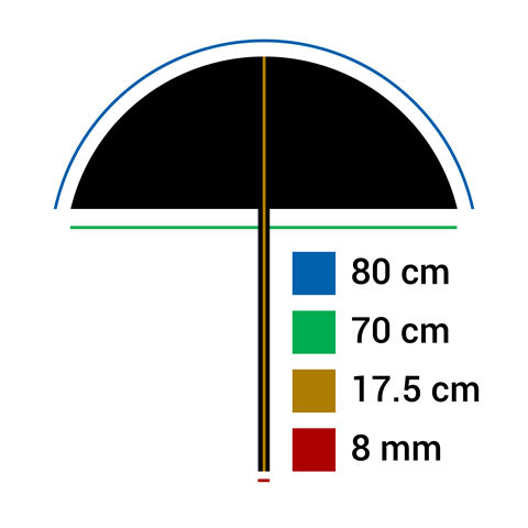 Falcon Eyes Flitsparaplu UR-32SL Sunlight Zwart 80 cm