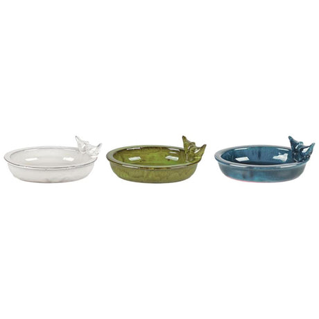 Bain d'oiseaux ovale en céramique design Esschert