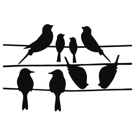 Esschert autocollants de fenêtre design oiseaux sur fil 33x23cm
