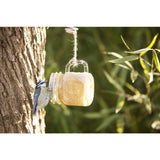 Esschert design nourriture pour oiseaux beurre de cacahuète dans une tasse de jardin en verre 10x8x9cm