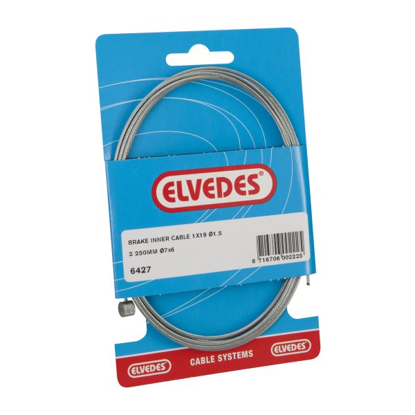 Câble intérieur de frein Elvedes 2250mm galvanisé ø1,5mm T-nipple (sur carte)