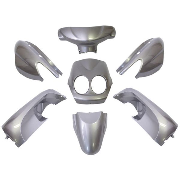 Jeu de plaques de bordure 9 pièces pour Yamaha Neos - de 2008 à 2011 - modèle 2 et 4 temps - argent métallisé