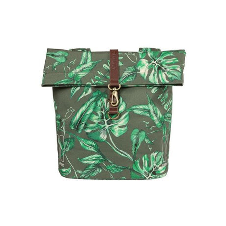 Sac double vélo de basilic, animal de compagnie recyclé, pliage de retenue à l'eau, cuir végétalien, 28-32L, thym groen