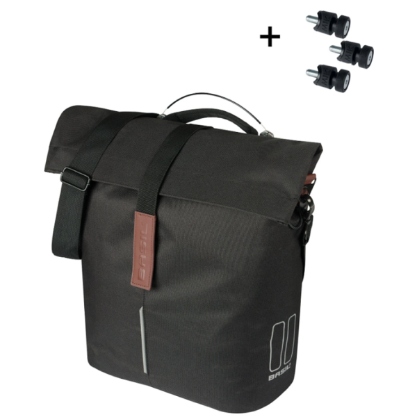 Basil sac city shopper simple | viser les goujons | noir | 14-16l