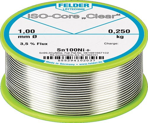 Fil à souder Felder | 2mm | 250g | sn100ni+ | 1 pièce - 5552942020 5552942020