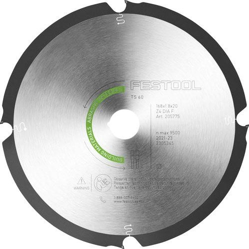 Festool accessoires lame de scie circulaire diamant dia 168x1,8x20 f4 matériaux abrasifs - 205769