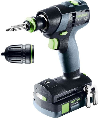 Festool txs 18 c 3.0-plus | perceuse-visseuse sans fil 18v en sys3 m 187 (2x batterie 3,0ah + chargeur rapide tcl 6) - 576895