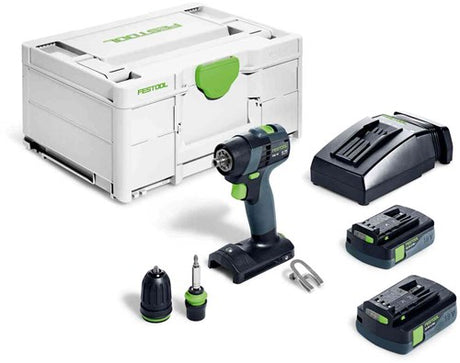 Festool txs 18 c 3.0-plus | perceuse-visseuse sans fil 18v en sys3 m 187 (2x batterie 3,0ah + chargeur rapide tcl 6) - 576895
