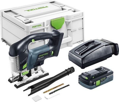 Festool psbc 420 hpc 4.0 ebi-plus | scie sauteuse pendulaire à batterie carvex 18v 120mm en systainer (1x batterie 4,0ah + chargeur) - 576532