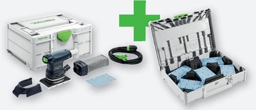 Ponceuse orbitale Festool RTS 400 REQ GR SYS P | systainer 3 - 578205 rempli de papier de verre granulé