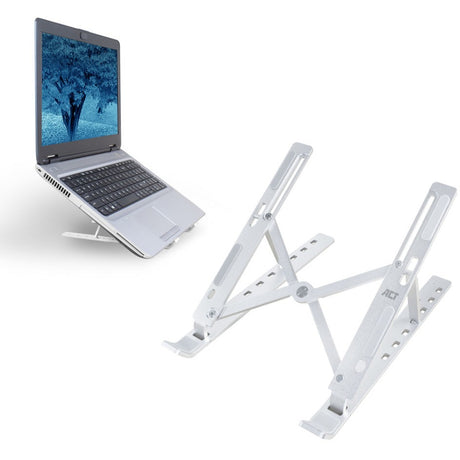 Support pour ordinateur portable Act Connectivity en aluminium, pliable (aluminium, réglable en hauteur sur 7 positions)