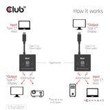 Club 3D USB-C bidirectionnel vidéo + données + commutateur PD commutateur USB (noir)