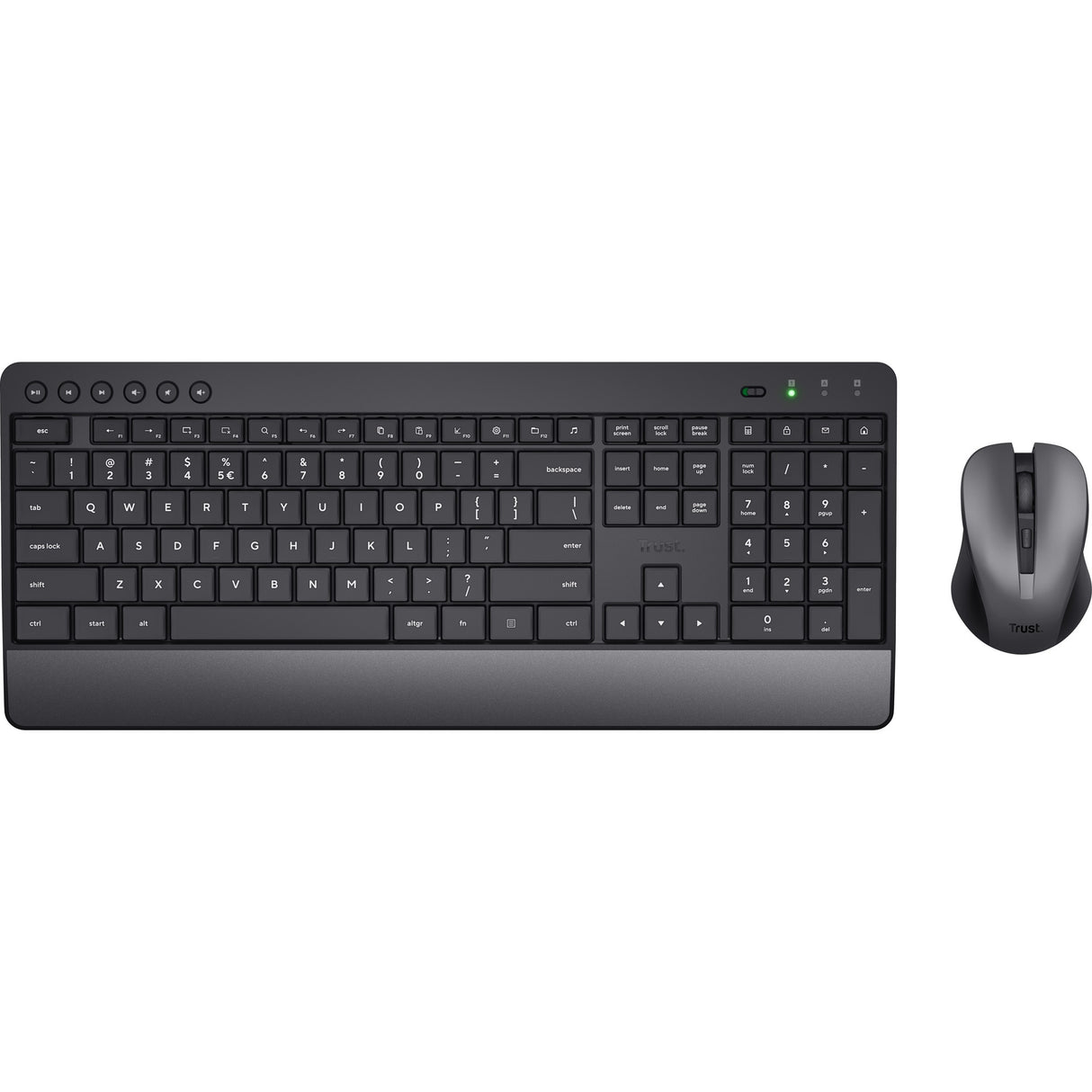 Trust trezo confort ensemble clavier et souris sans fil ensemble de bureau (noir, disposition américaine (qwerty), 100%)