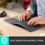 Clavier ergonomique Logitech k860 (noir, 100 %, Bluetooth, iso international américain)