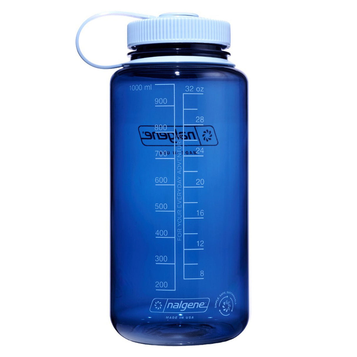 Bouteille d'eau de maintien à large ouverture Nalgene, gourde de 1 litre (indigo)