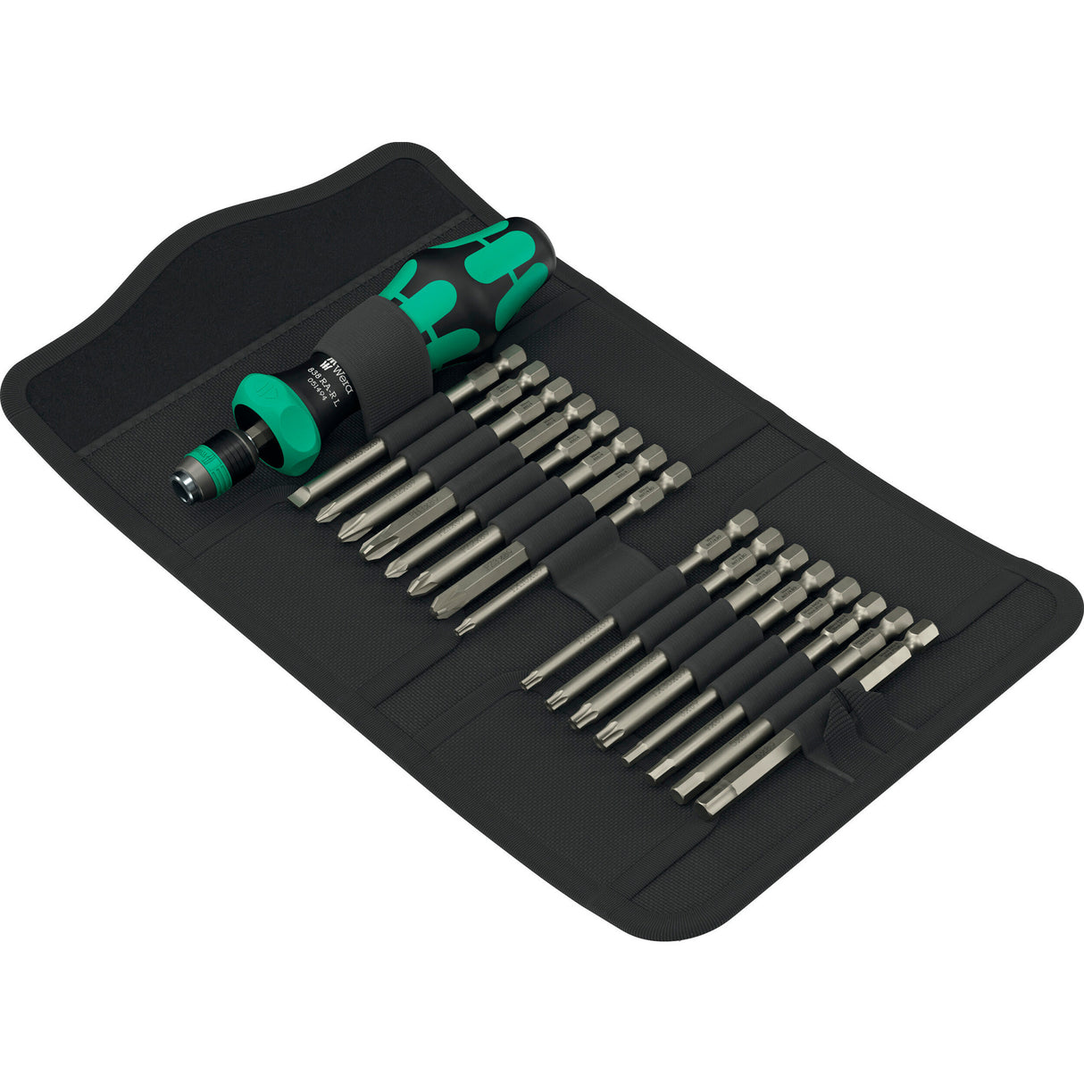 Wera kraftform kompakt 60 ra -r 1, jeu d'embouts 17 pièces (noir vert)