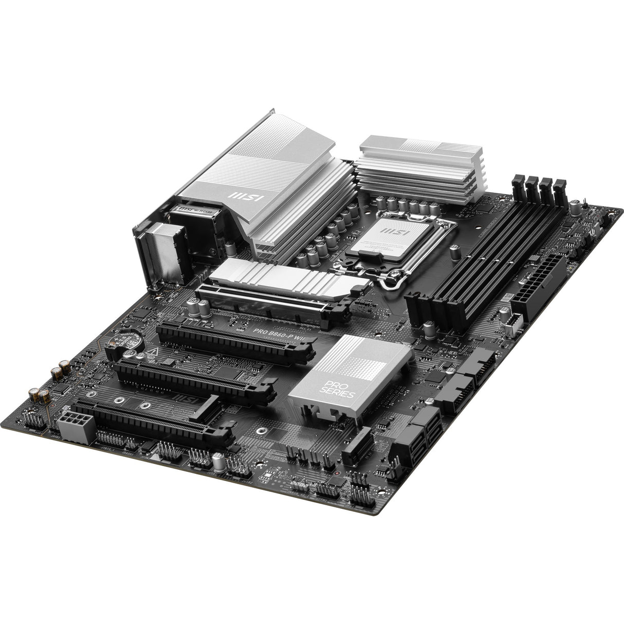 Carte mère MSI Pro B860-P WiFi Socket 1851 (argent, RAID, 5 Go-LAN, WiFi 7, BT, son, ATX)