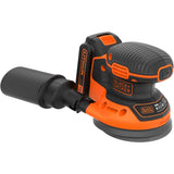 Ponceuse excentrique à batterie Black+decker bdcros18 18v (noir orange, sac de rangement, chargeur et batterie inclus)