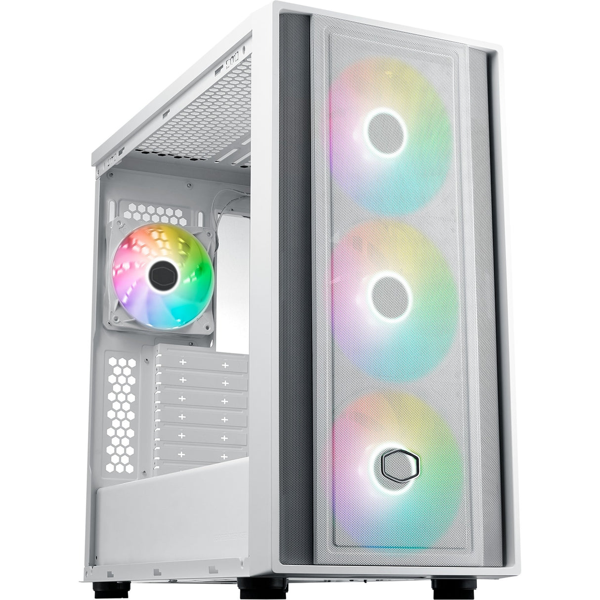 Boîtier tour midi Cooler master masterbox 600 (blanc | 2x USB-A | 1x USB-C | RGB | verre trempé)
