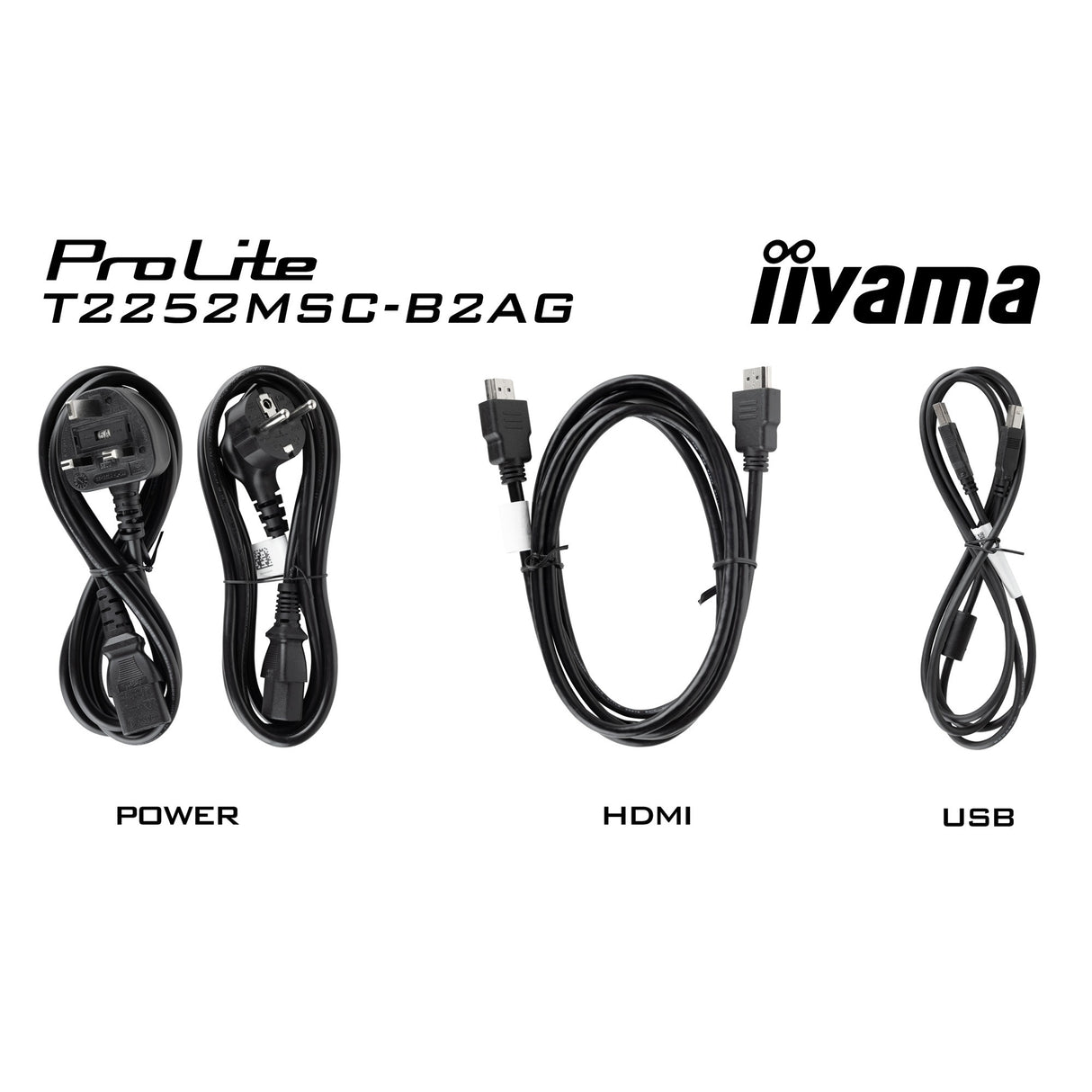 Moniteur à écran tactile Iiyama prolite t2252msc-b2ag 21,5 (noir, HDMI, port d'affichage, 2x USB-A, USB-B)