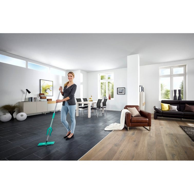 Leifheit picobello essuie-sol s micro duo avec manche - largeur d'essuyage 27 cm - turquoise - gris
