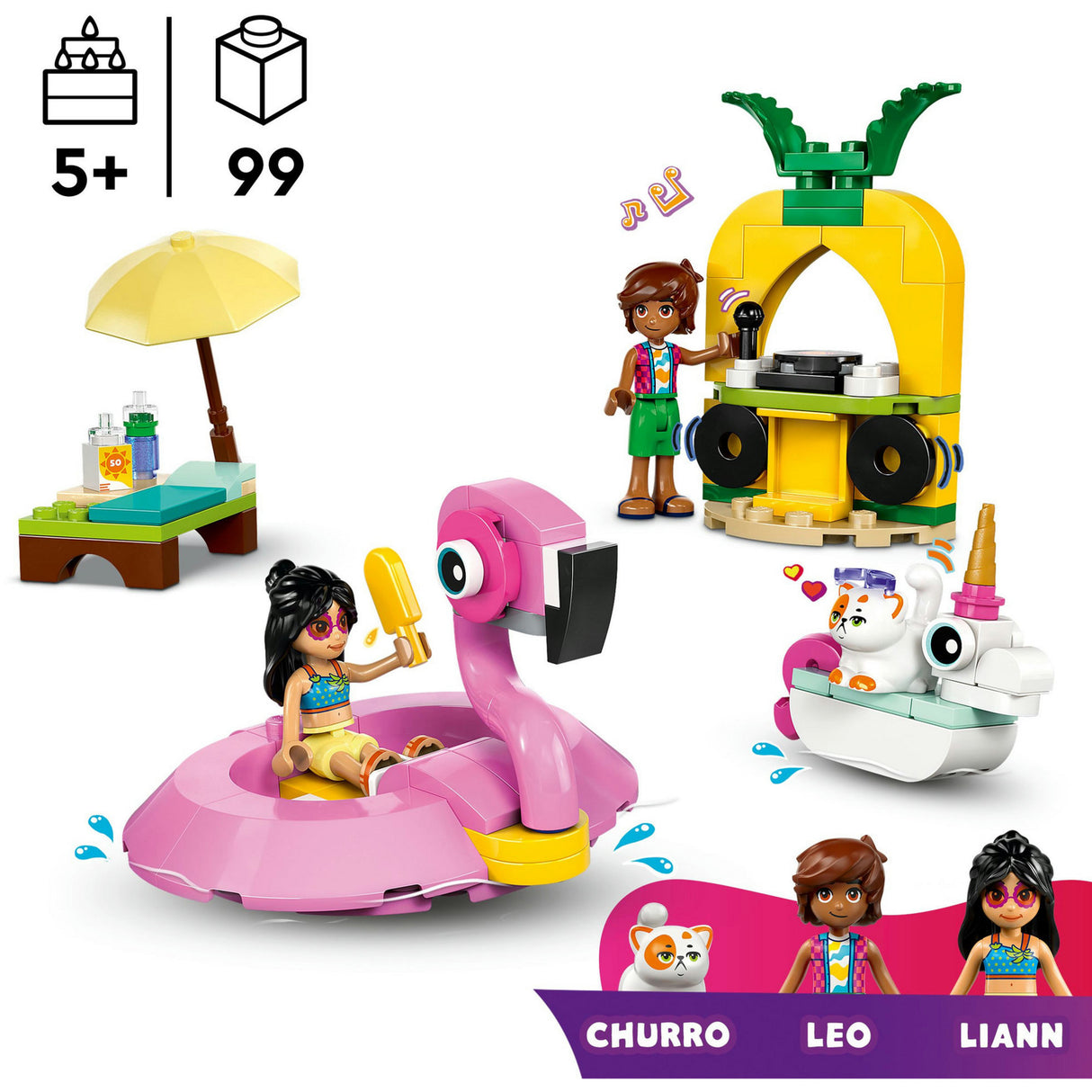 Lego classic 42658 pool party avec flamant rose et licorne