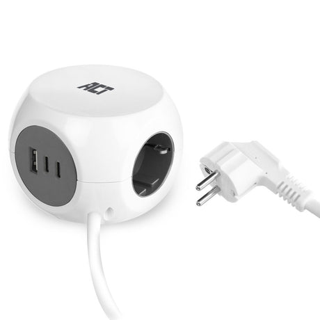 Cube multiprise Act avec 3 prises (type f), 30w pd