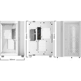 Soyez silencieux! boîtier tour midi light base 600 dx (blanc | 2x USB-A | 1x USB-C | RGB | verre trempé)