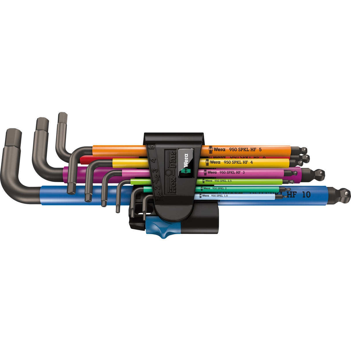 Wera jeu de clés hexagonales 950 9 hex-plus multicolore hf 1 (noir, 9 pièces, code couleur)