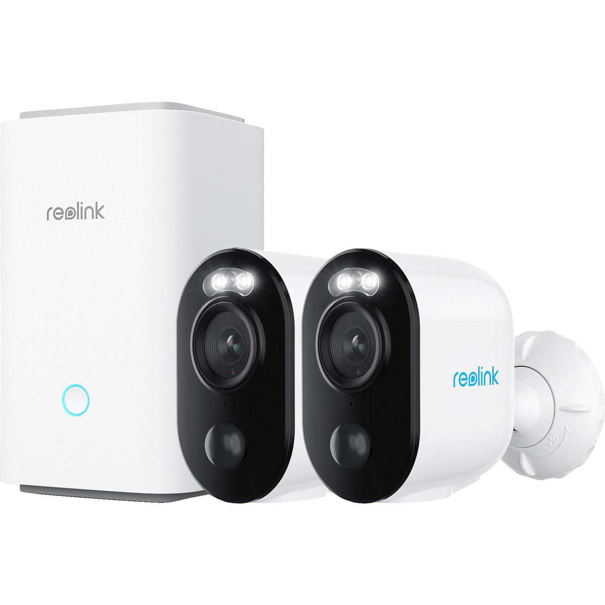 Reolink hub 1 avec 2x caméra de sécurité argus série b310 (blanc, 3 mp | wlan | vision nocturne couleur)
