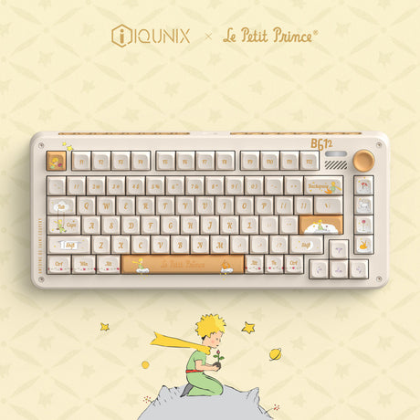 Clavier mécanique sans fil Iqunix zx75 Sunset Ponder (jaune clair, disposition américaine (QWERTY), rose silencieuse Iqunix, 75 %, LED RVB, échangeable à chaud, PBT double prise, 2,4 GHz | Bluetooth 5.1 | USB-C)