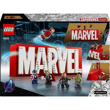 Lego super héros 76313 logo et figurines Marvel
