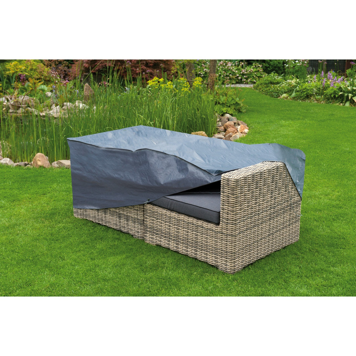 Couverture de meubles de jardin nature pour canapé-salon à 2 places